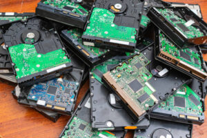Pile of old non-working hard drives from PC
